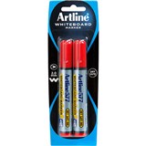 ARTLINE 577 WHITEBOARD MARKER BULLET 3MM RED PACK 2 HANGSELL