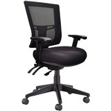 BURO METRO II 247 TASK CHAIR MEDIUM MESH BACK 3LEVER NYLON BASE WITH ARMS BLACK