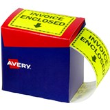 AVERY 932619 MESSAGE LABEL INVOICE ENCLOSED 75 X 996MM FLUORO YELLOW PACK 750