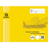 OLYMPIC NL103 EXERCISE BOOK NSW RULING DOUBLE RULEDGUIDELINES 10MM 55GSM 32 PAGE 176 X 240MM YELLOW PACK 20