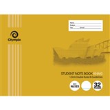 OLYMPIC NL123 EXERCISE BOOK NSW RULING DOUBLE RULEDGUIDELINES 12MM 55GSM 32 PAGE 176 X 240MM KHAKI PACK 20