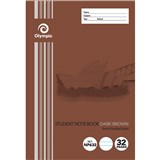 OLYMPIC NP632 EXERCISE BOOK NSW RULING DOUBLE RULED 6MM 55GSM 32 PAGE 250 X 176MM DARK BROWN PACK 20