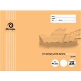 OLYMPIC NL032 EXERCISE BOOK NSW RULING BLANK 55GSM 32 PAGE 176 X 240MM PINK SALMON PACK 20