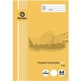 OLYMPIC NP064 EXERCISE BOOK NSW RULING BLANK 55GSM 64 PAGE 250 X 176MM BUFF PACK 20