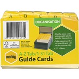 MARBIG GUIDE CARDS AZ131 TAB 127 X 76MM BUFF MANILLA PACK 30