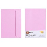 QUILL C6 COLOURED ENVELOPES PLAINFACE STRIP SEAL 80GSM 114 X 162MM MUSK PACK 25