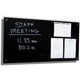 VISIONCHART LUMIERE MAGNETIC GLASSBOARD WITH PEN TRAY 1200 X 600MM BLACK