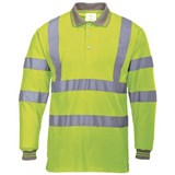 PORTWEST S277 HIVIS POLO SHIRT LONG SLEEVED YELLOW XL