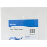 INITIATIVE DOCUMENT WALLET WITH BUTTON A4 CLEAR