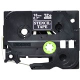 BROTHER STE141 STENCIL TAPE 18MM BLACK ON CLEAR