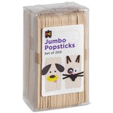 EDUCATIONAL COLOURS JUMBO POPSTICKS NATURAL PACK 200