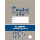 WRITER PREMIUM PLAYBOOK 18MM PLAINRULED 100GSM 64 PAGE 330 X 240MM ROPES