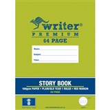 WRITER PREMIUM STORY BOOK QLD RULING YEAR 1 PLAIN  RULED 24MM 100GSM 64 PAGE 330 X 240MM PINEAPPLE