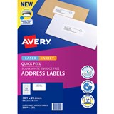 AVERY 959419 L7651 QUICK PEEL ADDRESS LABEL WITH SURE FEED LASER 65UP WHITE PACK 10