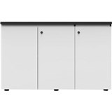RAPID INFINITY DELUXE 3 SWING DOOR CUPBOARD 1200 X 450 X 730MM NATURAL WHITE LAMINATE BLACK RIGID EDGING