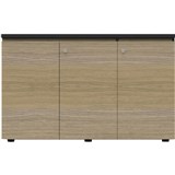 RAPID INFINITY DELUXE 3 SWING DOOR CUPBOARD 1200 X 450 X 730MM NATURAL OAK LAMINATE BLACK RIGID EDGING