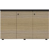 RAPID INFINITY DELUXE 3 SWING DOOR CUPBOARD 1500 X 450 X 730MM NATURAL OAK LAMINATE BLACK RIGID EDGING