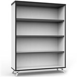 RAPID INFINITY DELUXE BOOKCASE 1200 X 900 X 315MM NATURAL WHITE LAMINATE BLACK EDGING