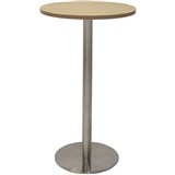RAPIDLINE DRY BAR TABLE 600 X 1050MM NATURAL OAK TABLE TOP  STAINLESS STEEL BASE