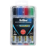 ARTLINE 577 WHITEBOARD MARKER BULLET 3MM ASSORTED HARD CASE PACK 4