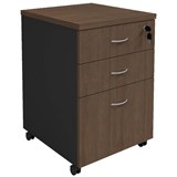 OM PREMIER MOBILE PEDESTAL 3DRAWER LOCKABLE 468 X 510 X 685MM REGAL WALNUTCHARCOAL