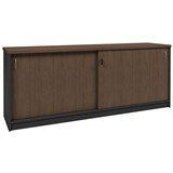 OM PREMIER SLIDING DOOR CREDENZA 1500 X 450 X 720MM REGAL WALNUTCHARCOAL