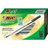 BIC ECOLUTIONS ROUND STIC BALLPOINT PEN MEDIUM BLACK BOX 50