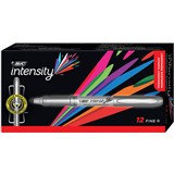 BIC INTENSITY PERMANENT MARKER BULLET FINE METALLIC SILVER BOX 12