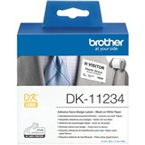 BROTHER DK11234 ADHESIVE NAME BADGE LABELS 60 X 86MM WHITE ROLL 260