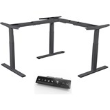 INFINITY ELECTRIC HEIGHT ADJUSTABLE CORNER WORKSTATION DESK 3 MOTOR BLACK FRAME ONLY