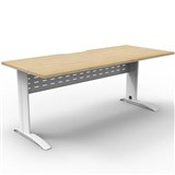 DELUXE RAPID SPAN STRAIGHT DESK WITH METAL MODESTY PANEL 1800 X 750 X 730MM WHITENATURAL OAK