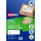 AVERY 959127 L7163EV ECO FRIENDLY LABELS LASER 14UP WHITE PACK 20