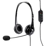KENSINGTON STEREO USB HEADPHONES WITH MIC AND VOLUME CONTROL BLACK