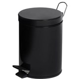 COMPASS PEDAL BIN ROUND POWDER COATED 5 LITRE BLACK