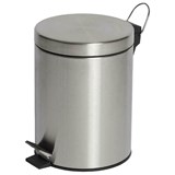 COMPASS PEDAL BIN ROUND STAINLESS STEEL 5 LITRE BRUSHED STEEL