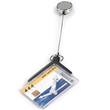 DURABLE DELUXE PRO CARD HOLDER WITH REEL CHARCOAL