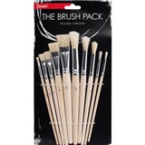 JASART HOG HAIR PAINT BRUSH ROUND AND FLAT PACK 10