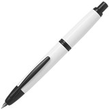 PILOT CAPLESS BLACK ACCENT FOUNTAIN PEN WHITE BARREL STUB NIB BLACK INK