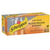 SCHWEPPES INFUSED NATURAL MINERAL WATER CAN 375ML BLOOD ORANGE AND MANGO PACK 10