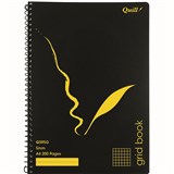 QUILL GRID BOOK 70GSM PP 200 PAGE A4 BLACK