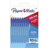 PAPERMATE INKJOY 100RT RETRACTABLE BALLPOINT PEN 10MM BLUE PACK 10
