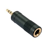 LINDY 35621 AUDIO ADAPTER GOLD PLATED 35MM STEREO MALE TO 63MM FEMALE BLACK