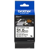 BROTHER HSE261E HEAT SHRINK TUBE LABELLING TAPE 31MM BLACK ON WHITE
