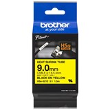 BROTHER HSE621E HEAT SHRINK TUBE LABELLING TAPE 9MM BLACK ON YELLOW