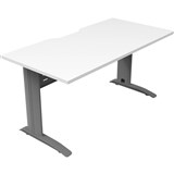 DELUXE RAPID SPAN STRAIGHT DESK WITH METAL MODESTY PANEL 1200 X 750 X 730MM SILVERNATURAL WHITE