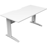 DELUXE RAPID SPAN STRAIGHT DESK WITH METAL MODESTY PANEL 1500 X 750 X 730MM WHITENATURAL WHITE