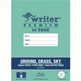 WRITER PREMIUM STORY BOOK DOTTED THIRDS 18MM 100GSM 64 PAGE A4 GROUNDGRASSSKY