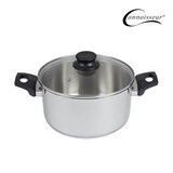CONNOISSEUR STAINLESS STEEL STOCKPOT WITH GLASS LID 240MM SILVER