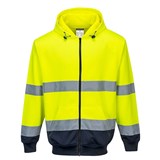 PORTWEST HIGH VISIBILITY ZIPPED HOODY TWOTONE XXXL YELLOW NAVY