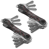 KEYSMART ORGINAL COMPACT KEY HOLDER AND KEYCHAIN ORGANISER FORGED CARBON RED PACK 2
